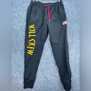 Kill Crew Black Joggers with Yellow and Red Accents